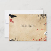 Carte Bloody Halloween main vierge ou écriture numérique (Dos)