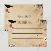 Carte Bloody Halloween main vierge ou écriture numérique (Devant / Derrière)