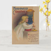 Carte Bloody Mary Miror mignonne petite fille (Fleur jaune)