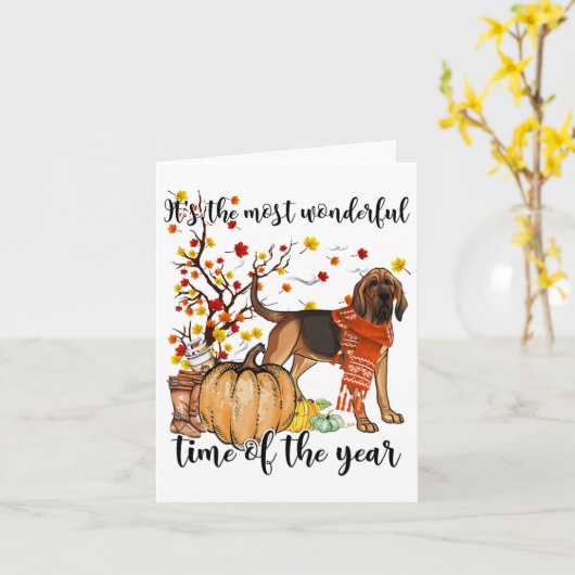 Carte Bloohound Automne Citrouilles Automne Arbre Leaf (Fleur jaune)