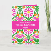 Carte Blooming Birthday Wishes! To Favorite Aunt (Devant)