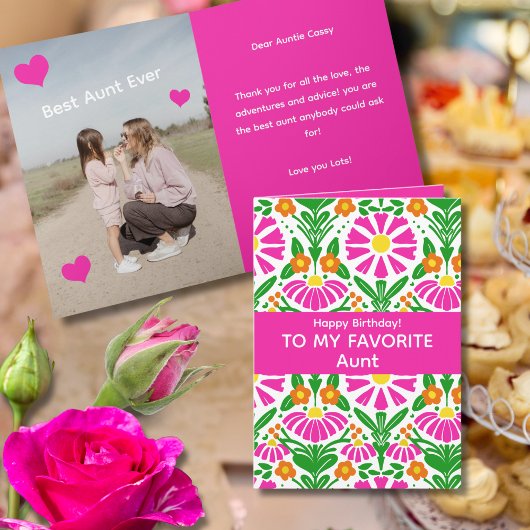 Carte Blooming Birthday Wishes! To Favorite Aunt