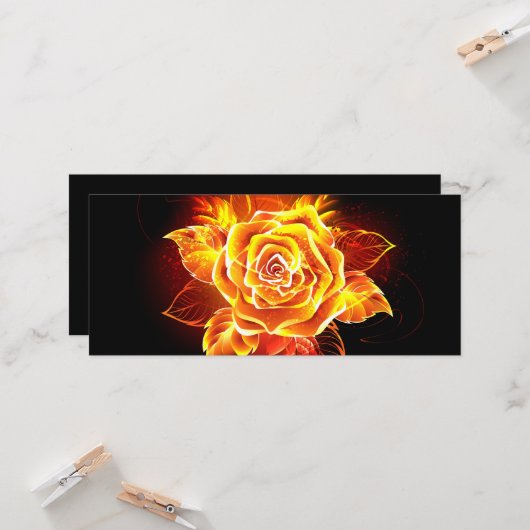 Carte Blooming Fire Rose (Devant/Arrière en situation)