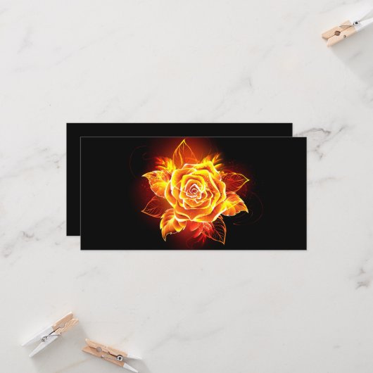 Carte Blooming Fire Rose (Devant/Arrière en situation)