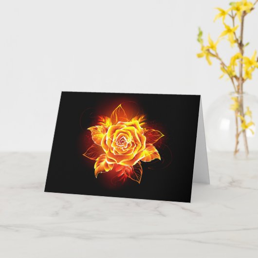 Carte Blooming Fire Rose (Fleur jaune)
