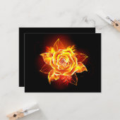 Carte Blooming Fire Rose (Devant/Arrière en situation)