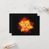 Carte Blooming Fire Rose (Devant/Arrière en situation)