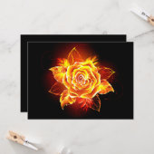 Carte Blooming Fire Rose (Devant/Arrière en situation)