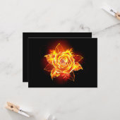 Carte Blooming Fire Rose (Devant/Arrière en situation)
