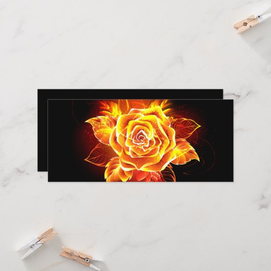 Carte Blooming Fire Rose (Devant/Arrière en situation)