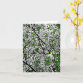 CARTE "BLOSOMES DU PRINTEMPS SUR L'ARBRE (BLANC/VERT) (Fleur jaune)