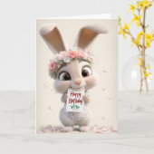 Carte Blossom Bun Birthday Wishes (Fleur jaune)