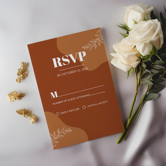 Carte Blossoms of Love : Simple Feuilles Abstraits RSVP
