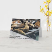 Carte Blowfish de sagesse d'otarie (Fleur jaune)