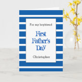 Carte Blue 1ère Fête des pères petit ami (Fleur jaune)