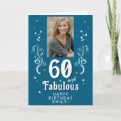 Carte Blue 60 & Fabulous Foliage 60th Birthday Photo (Devant)