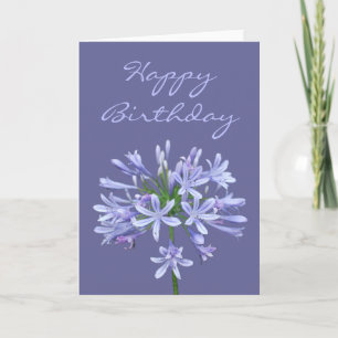 Carte Blue Agapanthus Joyeux anniversaire