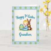Carte Blue And Green Easter Card (Fleur jaune)