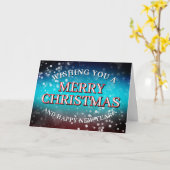 Carte Blue and red snowy Christmas card (Fleur jaune)