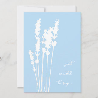 Carte Blue and White Silhouetted Floral Card