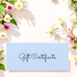 Carte Blue Beauty Simple Business Cadeau Certificat