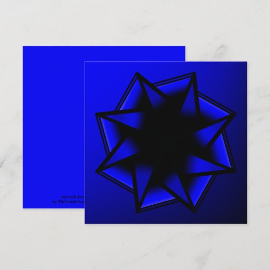 Carte Blue Blue Gradient Star Bow (Devant / Derrière)