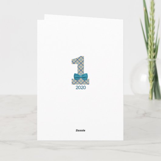 Carte Blue Bow 1er anniversaire (Dos)