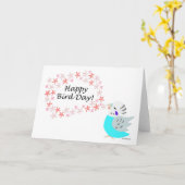 Carte Blue Budgie Parakeet Budgerigar Joyeux anniversair (Fleur jaune)