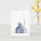 Carte Blue Bunny Get Well card (Fleur jaune)