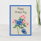 Carte Blue Butterflies among Flowers Mother's Day (Devant)