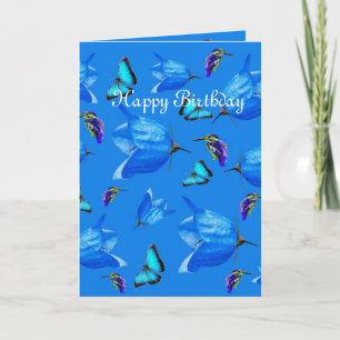 Carte Blue Butterflies, Kingfishers, And Bell Flowers