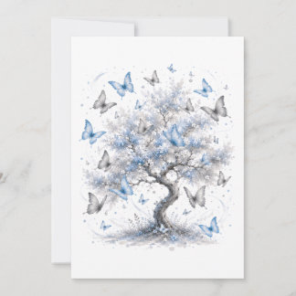 Carte Blue Butterfly Tree Stationery Envelope