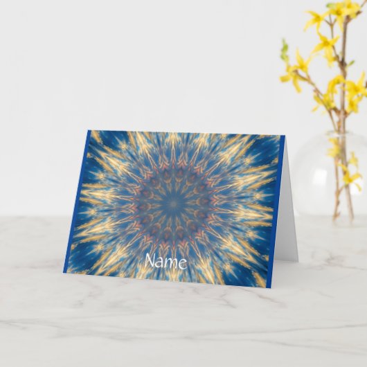 Carte Blue Chakra Kaleidoscope Thunder_Cove (Fleur jaune)