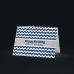 Carte Blue Chevron Retro Brother Anniversaire<br><div class="desc">Carte d'anniversaire pour frère avec un motif rétro de chevron bleu amusant et verset réfléchi.</div>