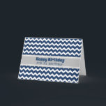 Carte Blue Chevron Retro Brother Anniversaire<br><div class="desc">Carte d'anniversaire pour frère avec un motif rétro de chevron bleu amusant et verset réfléchi.</div>