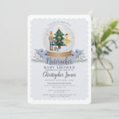 Carte Blue Christmas Nutcracker garçon baby shower invit (Debout devant)