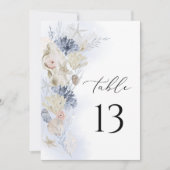 Carte Blue Coastal Beach Wedding Table Number Card (Devant)