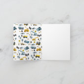 Carte Blue Construction Camions & Site Thème Anniversair (Intérieur)