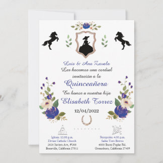 Carte Blue, Cowgirl Western Invitation, Quinceanera Ranc