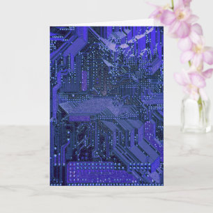 Carte Blue Cyber Circuit Board Tech Art Electronique