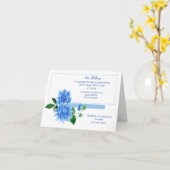 Carte Blue Dahlia fête d'anniversaire (Fleur jaune)