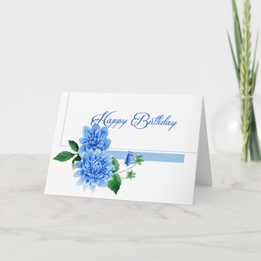 Carte Blue Dahlia Joyeux anniversaire (Devant)