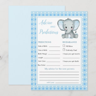 Carte Blue Elephant Stars Baby Prediction & Conseils
