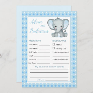 Carte Blue Elephant Stars Baby Prediction & Conseils