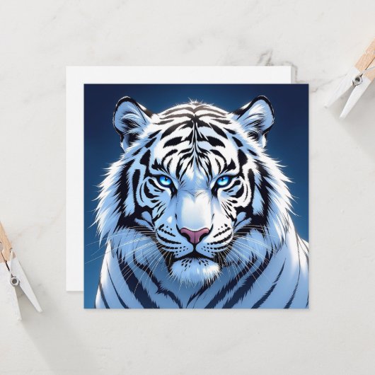 Carte Blue eyed White Tiger (Devant/Arrière en situation)
