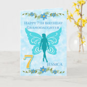 Carte Blue Fairy 7th Birthday (Fleur jaune)