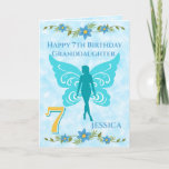 Carte Blue Fairy 7th Birthday<br><div class="desc">Blue Fairy 7th birthday card features a blue fairy on a cloudy blue background and a large number 7 on the front of the card. This card can be personalized from Granddaughter to Daughter, Sister , Niece or Cousin or the wording removed if desired. A lovely design for any little...</div>