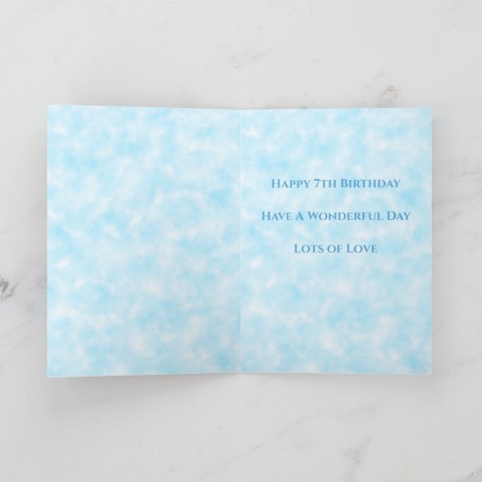 Carte Blue Fairy fille 7e anniversaire (Intérieur)