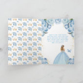 Carte Blue Floral Blonde Coiffeuse fille heureux anniver (Intérieur)