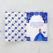 Carte Blue Floral Blonde Coiffeuse fille heureux anniver (Intérieur)